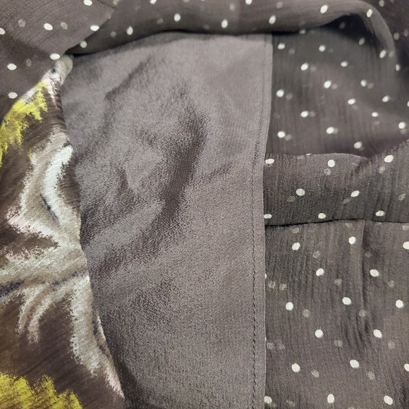 Bcbgmaxazria Womens Silk Forest Fairy Babydoll Midi Dress Size XS Brown Sheer - Picture 10 of 12